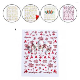 Nail Stickers Christmas Patterns Paper 3D Snowflakes Gifts Decals For Beauty