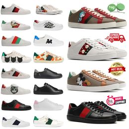 Free Shipping Designer shoes Women Men Shoes Bee Ace Sneakers Snake Tiger Embroidered White Green Brown Red Stripes shoes sneaker unisex Walking Sports Trainers