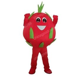 Christmas Red Pitaya Mascot Costume Halloween Fancy Party Dress Cartoon Character Outfit Suit Carnival Adults Size Birthday Outdoor Outfit