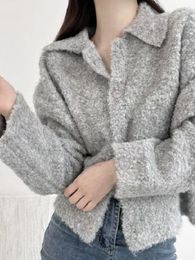 Women's Knits Streetwear Fashion Loose Y2k Aesthetic Cardigans Autumn Single Breasted Grunge Coats Vintage Knitted Women All Match Sweaters