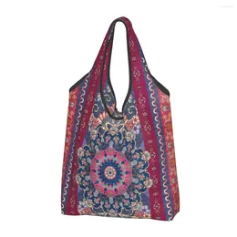 Shopping Bags Cute Print Tote Portable Shoulder Shopper Bohemia Ethnic Tribal Carpet Handbag