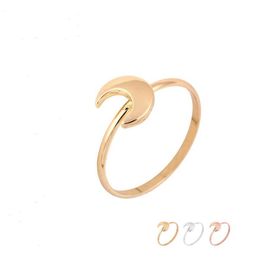 Everfast 10Pc Lot Fashion Thick Half Moon Rings Gold Silver Rose Gold Plated Simple Jewellery Men Women Sailor Jewellery EFR083 Fatory268d