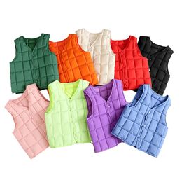 Kids Vests Warm Waistcoats Autumn Baby Boys Girls Children Sleeveless Down Cotton Jacket Coats 18T 231220