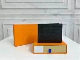 AAA Classic Fashion Men's and Women's Wallet Portafolio UOMO Card Bag Designer Short Plaid Wallet Set Original Box 3 Colour Brackets