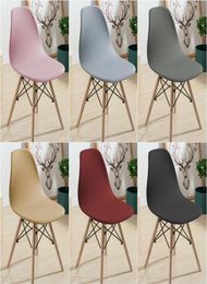 Polyester Shell Chair Covers Solid Seat Cover For Eames Funda Silla Modern Office Bar Dining Chairs House De Chaise3088940