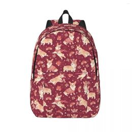 Backpack Xmas Gift Women Winter Corgis Animals Holiday Print Backpacks Pretty High School Bags Workout Quality Rucksack