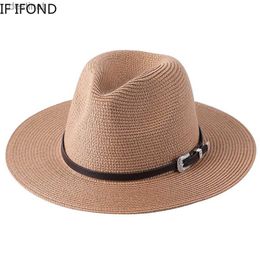 Wide Brim Hats Bucket Hats 60CM Big Size Fashion Straw Parent-Child Hat For Women Men Summer Paper Panama Jazz Beach Hats Travel UV Protection Sun CapL231221