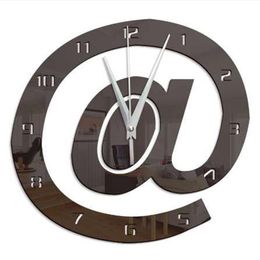 Letter Shape 3D Digital Wall Clock Large Decorative Modern Design Big Silent Acrylic Kitchen Watch Mural for Home Decor 60057278d