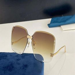 2001 Sunglasses For Women Fashion Wrap Sunglass Frameless Coating UV Protection Lens Carbon Fibre Legs Summer Style top quality 20308a