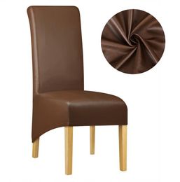 6 Colours PU Leather Fabric Material Chair Cover Waterproof Dining Seat Chair Covers el Banquet Seat Covers Protector4984096
