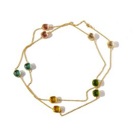 fashion Design Accessories Gem-Style Colored Crystal Necklace New Long Necklace for woman227W