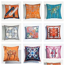 Cushion/Decorative Pillow European Luxury Veet Pillow Case Chair Cushion Er El Living Room Sofa Decorative Drop Delivery Home Garden H Dhxwo