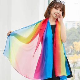 Scarves 2023 Silk Scarf Women Summer Long Chiffon Fashion Shawl Sunscreen Beach Pareo Wholesale