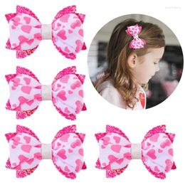 Hair Accessories Ncmama 2Pcs Glitter Valentine's Day Clips For Women Girls Pink Love Printing Hairpin Hairgrips Headdress