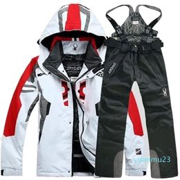 Ski Suit Men's Snowboarding Jacket Ski Pants Winter Outdoor Thermal Waterproof Windproof Snowboarding Suit