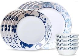 Dinnerware Sets Expressions Rutherford 12-pc Set Service For 4 Portable Tableware Kawaii Fork Chopstick White Plates K