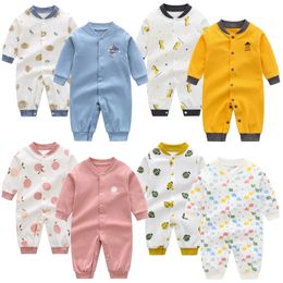 Fall Winter born Pyjamas Set Baby Boy Long Sleeve Romper 2Pcs Toddler Girl Sleeper 100% Cotton Infant Clothes Cute Sleepwear 231220