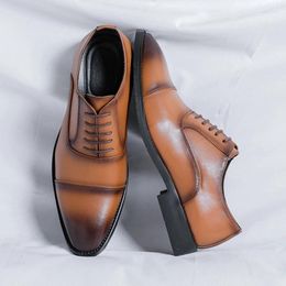 Dress Shoes Oxford For Men PU Solid Colour Professional Classic Business Formal Comfortable Versatile Daily