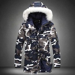 Men's Jackets Winter Coat Men Parka Homme 5XL Camouflage Parka Mens Winter Jacket Men Big Fur Collar Fashion Middle Long Coats T231221