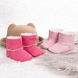 Athletic Outdoor Winter New Baby Girl Snow Boots Shoes Classic Leather Warm Fleece Non-slip Soles Walking Shoes Newborn Pink Toddler Crib ShoesL2312099