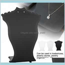 Packaging Jewelry Pendant Necklace Chain Holder Earring Bust Display Stand Showcase Rack Black White Transparent Drop Delivery 202300a