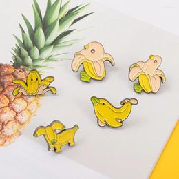 Brooches Trendy Funny Banana Metal Brooch Emblem Student Clothing Bookbag Accessories Friend Gifts
