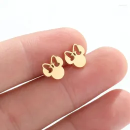 Stud Earrings SMJEL Stainless Steel Animal Funny Cute Mouse Butterfly Cancer Small For Women Fashion Hollow Jewellery