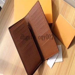 high quality Mens long Wallets Classic Men Wallet flower leather Multiple Bifold ID card With Box 66540231k