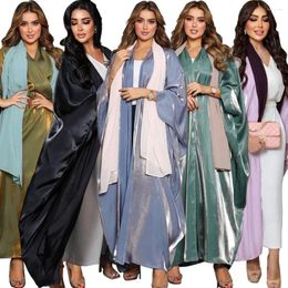 Ethnic Clothing Moroccan Women Muslim Open Abaya Bat Sleeve Cardigan Maxi Dress Turkey Dubai Islamic Eid Party Kaftan Robe Kimono Caftan