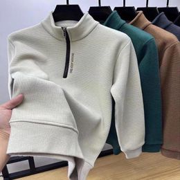 Men's Hoodies Autumn Winter Sweater Half Zipper Thickening Knitwear Warm Sweaters Fashion Men Clothing Turtleneck Pullover Tops