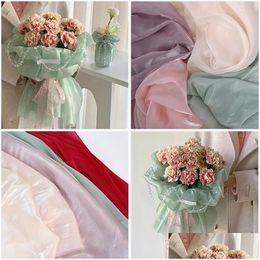 Gift Wrap Gift Wrap Flower Gauze Wrap Creative Flowers Packing Material Homemade Wedding Bouquet Graduation Valentines Day Drop Delive Dhpts