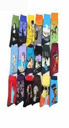 NEW Men Cartoon Happy Socks Mermaid Statue of Liberty Green Knight Mixed Style Men Classical Socks7351673