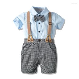 Clothing Sets Summer Baby Boy Bodysuits Shorts 2 PCS Kids Outfits Bow Romper Children Clothes Uniform Formal Toddler Costume