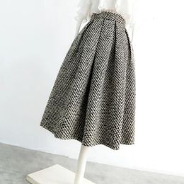 2023 Autumn and Winter Fashion Thousand Bird Checker Half Skirt Temperament Women s High Waist Poached 231220