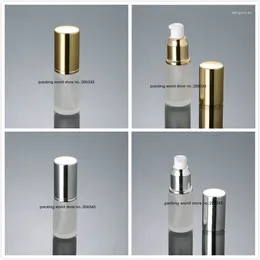 Storage Bottles 25ml Frosted Glass Bottle With Gold/silver Pump For Lotion/emulsion/toner/serum/foundation/skin Care Cosmetic Packing