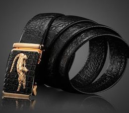 Belts Crocodile Pattern Genuine Leather Automatic Belt For Men Simulation Strap Alligator Head6566344