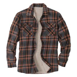 Quality Mens Plaid Flannel Shirts Thick Jacket Quilted Lined Long Sleeve Winter Shirt Cotton Coat with Pockets camisas de hombre 231221