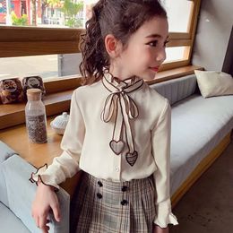 Girls Clothing Sets 2023 Spring Summer Chiffon Blouses Suit School Kids Pleated Skirt Shirts Teenage Student Outfits 231221