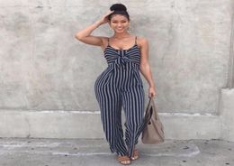 Sexy Womens Navy Stripe Sleeveless Jumpsuit Summer Ladies Fashion Romper Clothes9436144