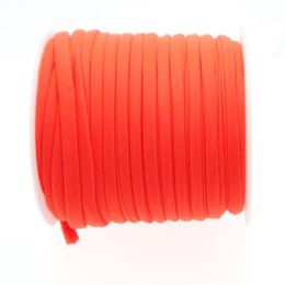 Orange 5mm 20 Metres Stitched Nylon Lycra Cord Soft And Thick Cord Stretchy Nylon Lycra String Elastic Cord208H