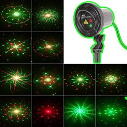 New Christmas light outdoor garden laser 24 patterns Christmas garland laser projector waterproof Christmas lights with remote con343Z