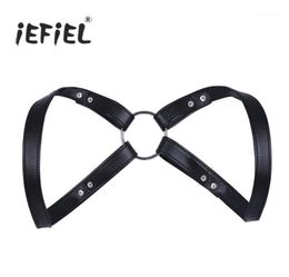 iEFiEL Brand Fashion Sexy Men Lingerie Faux Leather Adjustable Body Chest Harness Bondage Costume with Press Buttons14618236