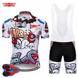 Crossrider 2019 Funny Cycling Short Jersey 9D bib Set MTB Bike Clothing Breathable Bicycle wear Men's Maillot Culotte255i