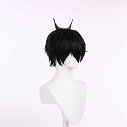 Collapse Star Dome Railway Danheng Cos Wig Black Versatile Reversed Short Hair Stupid Hair Game Cosplay Anime