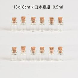 400pcs 0.5ml Mini Glass Bottles with Cork Transparency Clear Vials Jars Gift DIY Empty Little Bottles (13x18mm,Clear)