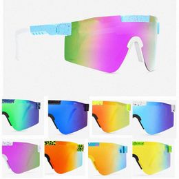 Original Pits VIPERS Sport google TR90 Polarized Sunglasses for men/women Outdoor windproof eyewear 100% UV Mirrored lens gift f4Zn#