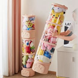Doll Storage Bucket Transparent Moistureproof Tube for Children s Plush Toys Organiser Home Organisation and 231221