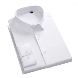 Men's Casual Shirts Pure Cotton Bamboo Fiber Casua LMen's Work Clothes Fashion Slim Button Business Non-Iron Long Sleeve Short Top