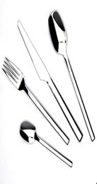JANKNG 4Pcslot Top Quality Yayoda sliverStainless Steel Cutlery Mirror Polished Knife Fork Spoon Tea Spoon Set Western Dinnerware6295252