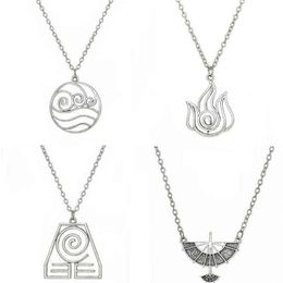 Avatar The Last Airbender Pendant Necklace Air Nomad Fire and Water Tribe Link Chain Necklace For Men Women High Quality Jewellery G214C